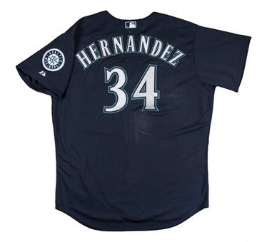 2014 Felix Hernandez Game Used Seattle Mariners Alternate Jersey - ERA Title & 5th All Star Season (Mariners COA) 